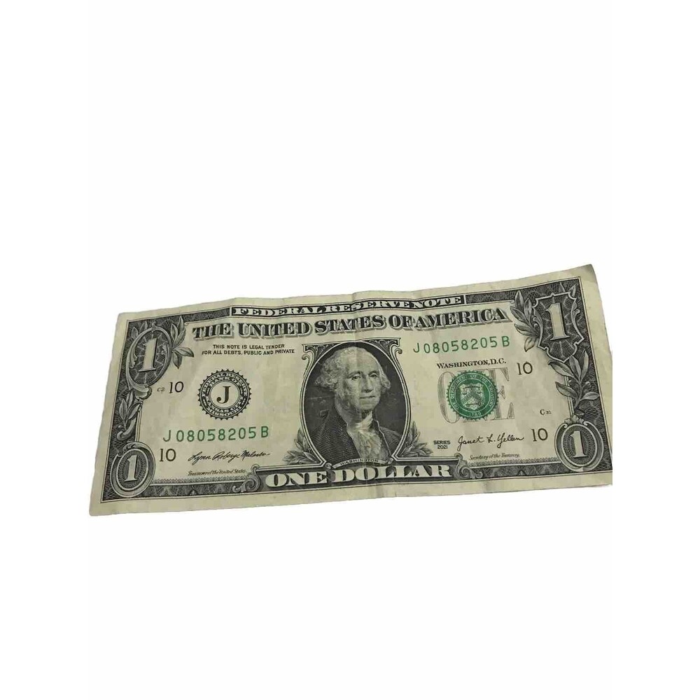 Rare With Fancy Serial Number 2021 $1 Dollar Bill CIRCULATED